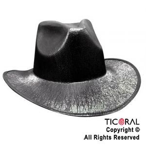 SOMBRERO COWBOY TORNASOLADO NEGRO x 1